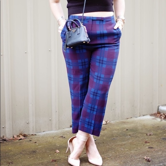 Aritzia Babaton Plaid Crop Pants - Picture 4 of 5